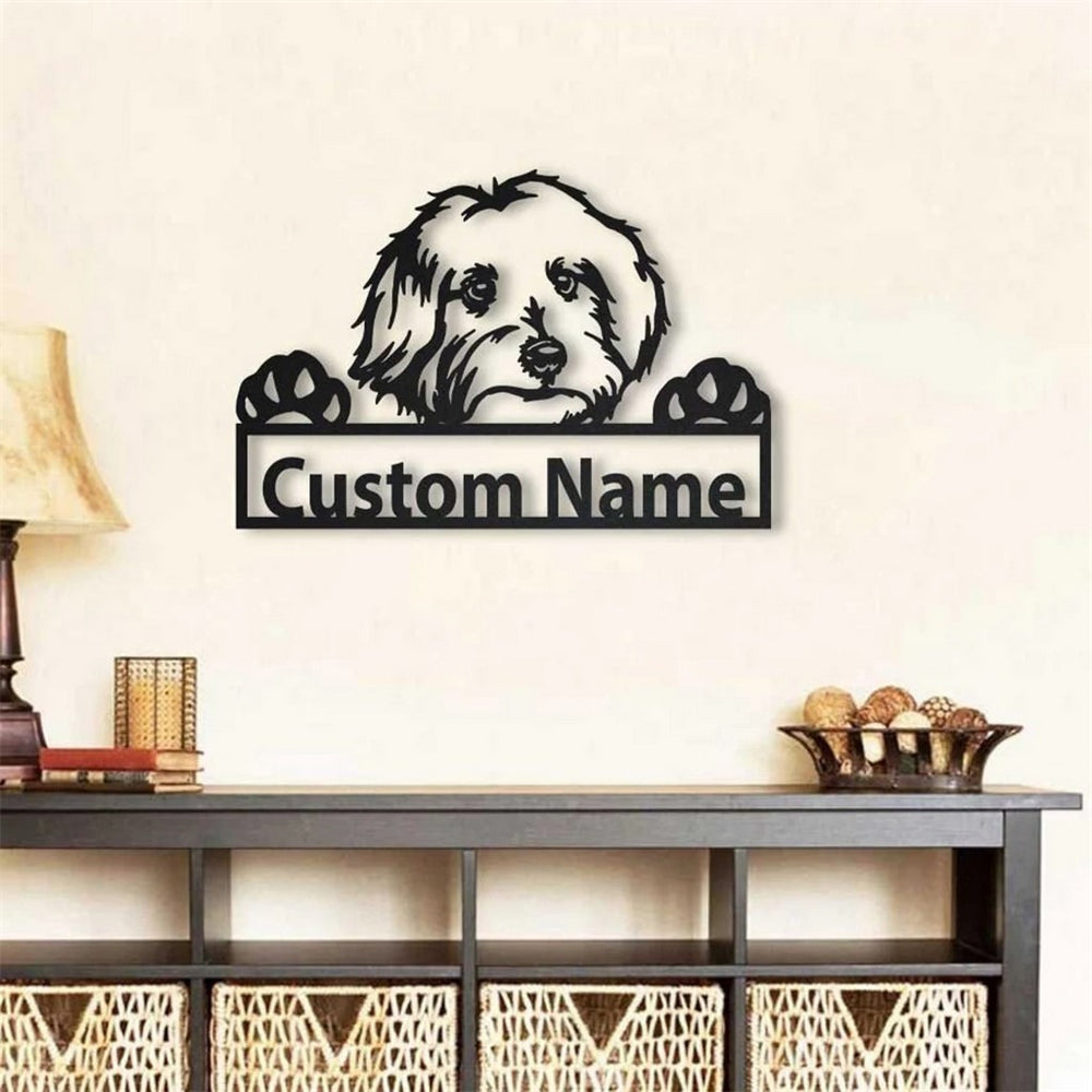 Maltese Dog Metal Art Personalized Metal Name Sign