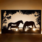 Two Horse Candle Holder Metal Decorative