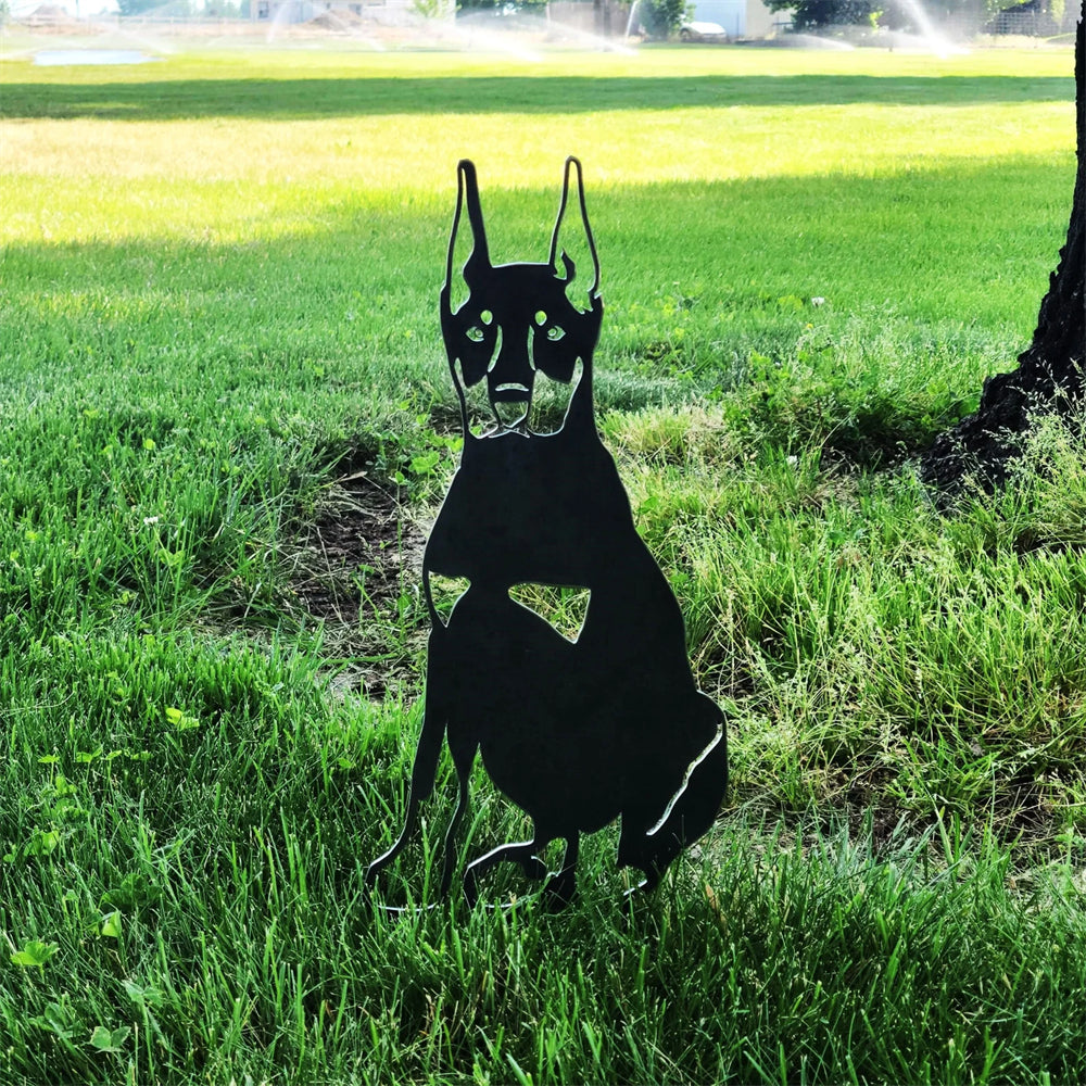 Miniature Pinscher Black Metal Dog Silhouette
