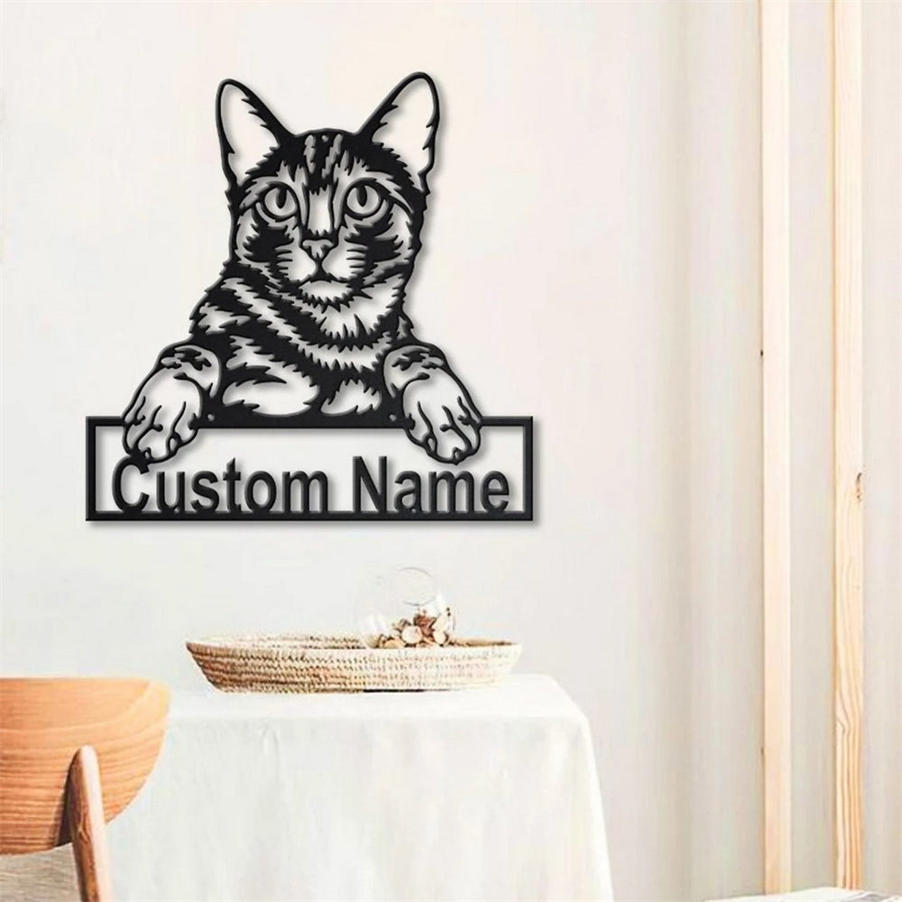 Personalized Bengal Cat Metal Sign Art Garden Decor