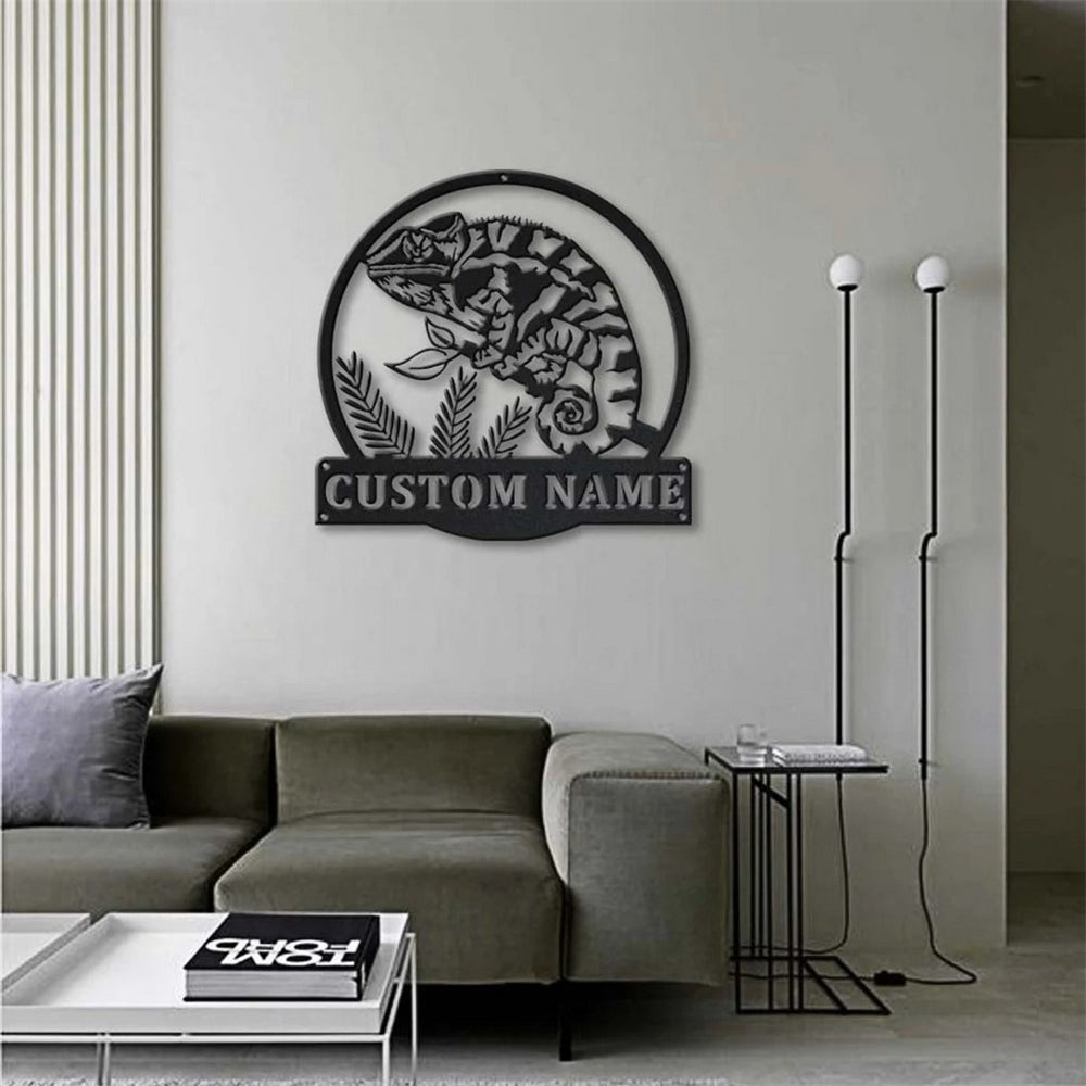 Personalized Chameleon Metal Sign Art Home Decor