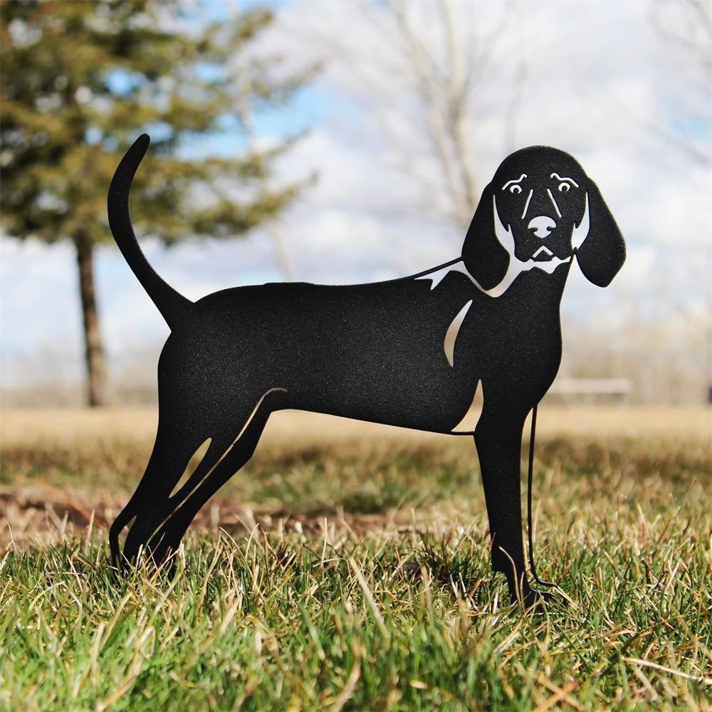 Redbone Coonhound Black Metal Dog Silhouette