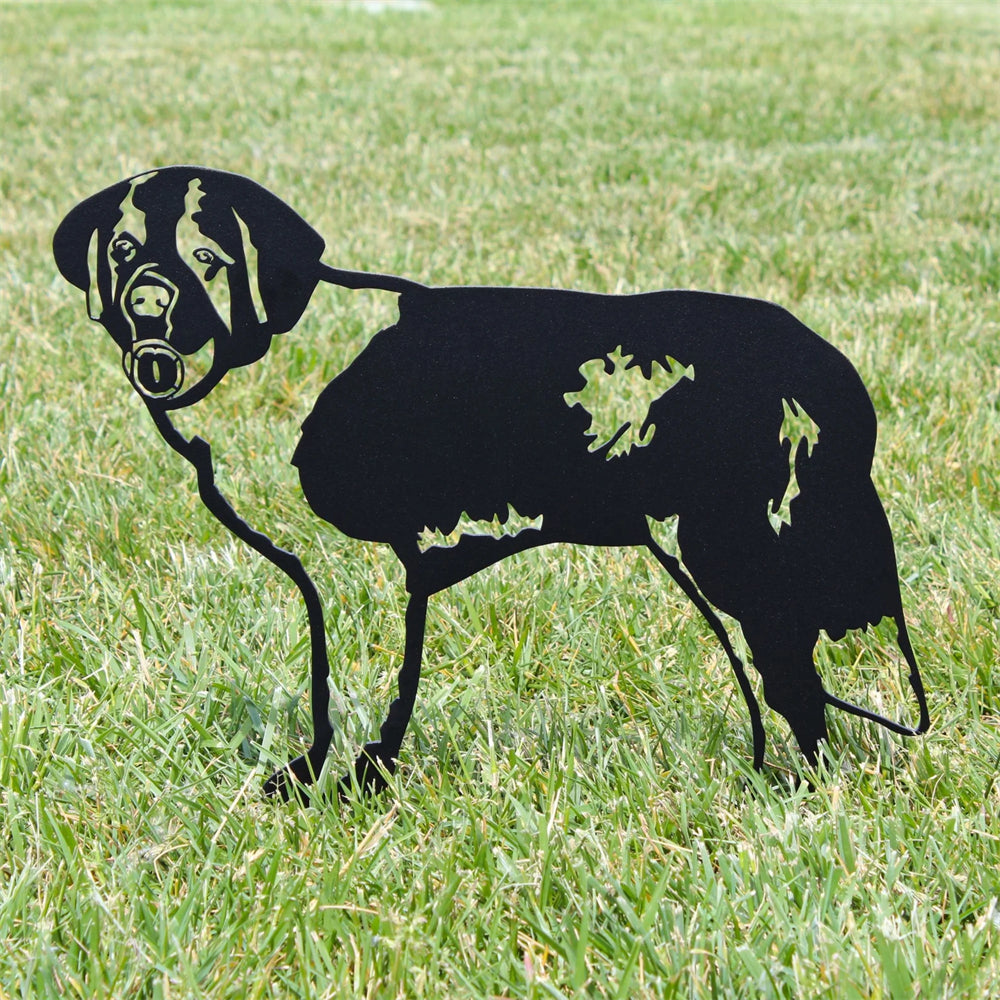 Saint Bernard Black Metal Dog Silhouette