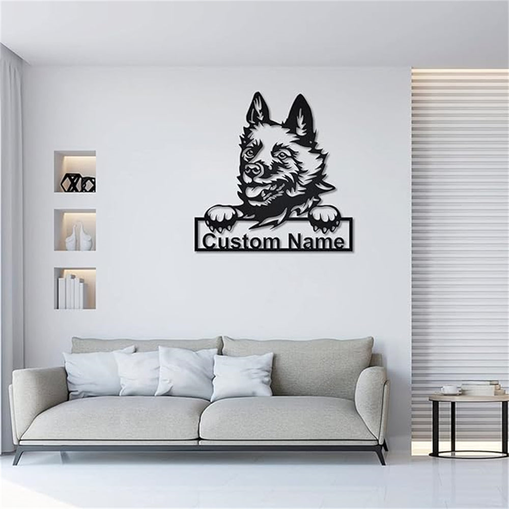Personalized Schipperke Dog Metal Sign Art