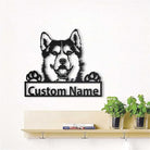 Custom Name Personalized Siberian Husky Dog Metal Sign Art