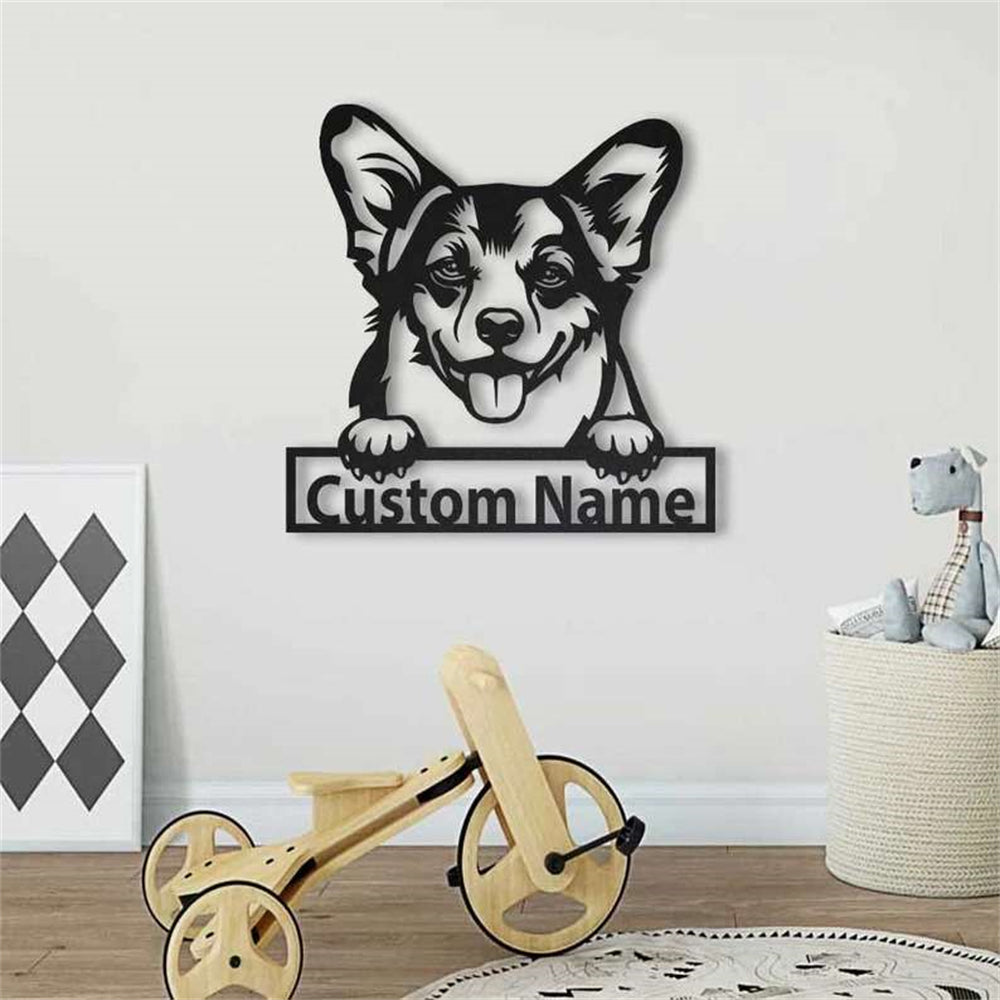 Welsh Corgi Dog Metal Wall Art Dog Lover Personalized Metal Sign