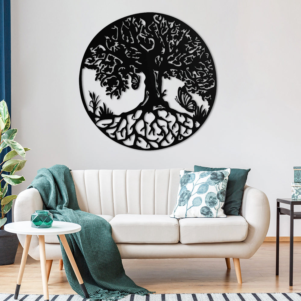 Butterfly Tree of Life Metal Wall Art Decoration