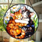 Cute Cat Sun Catcher Decoration Stained Glass Window Hanging