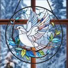 Dove of Peace Sun Catcher Decoration Stained Glass Window Hanging