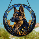 German Shepherd Sun Catcher Decoration Stained Glass Window Hanging