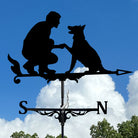 Man and Dog Stainless Steel Weathervane