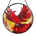 Red Cardinals Bird Sun Catcher Decoration Stained Glass Window Hanging