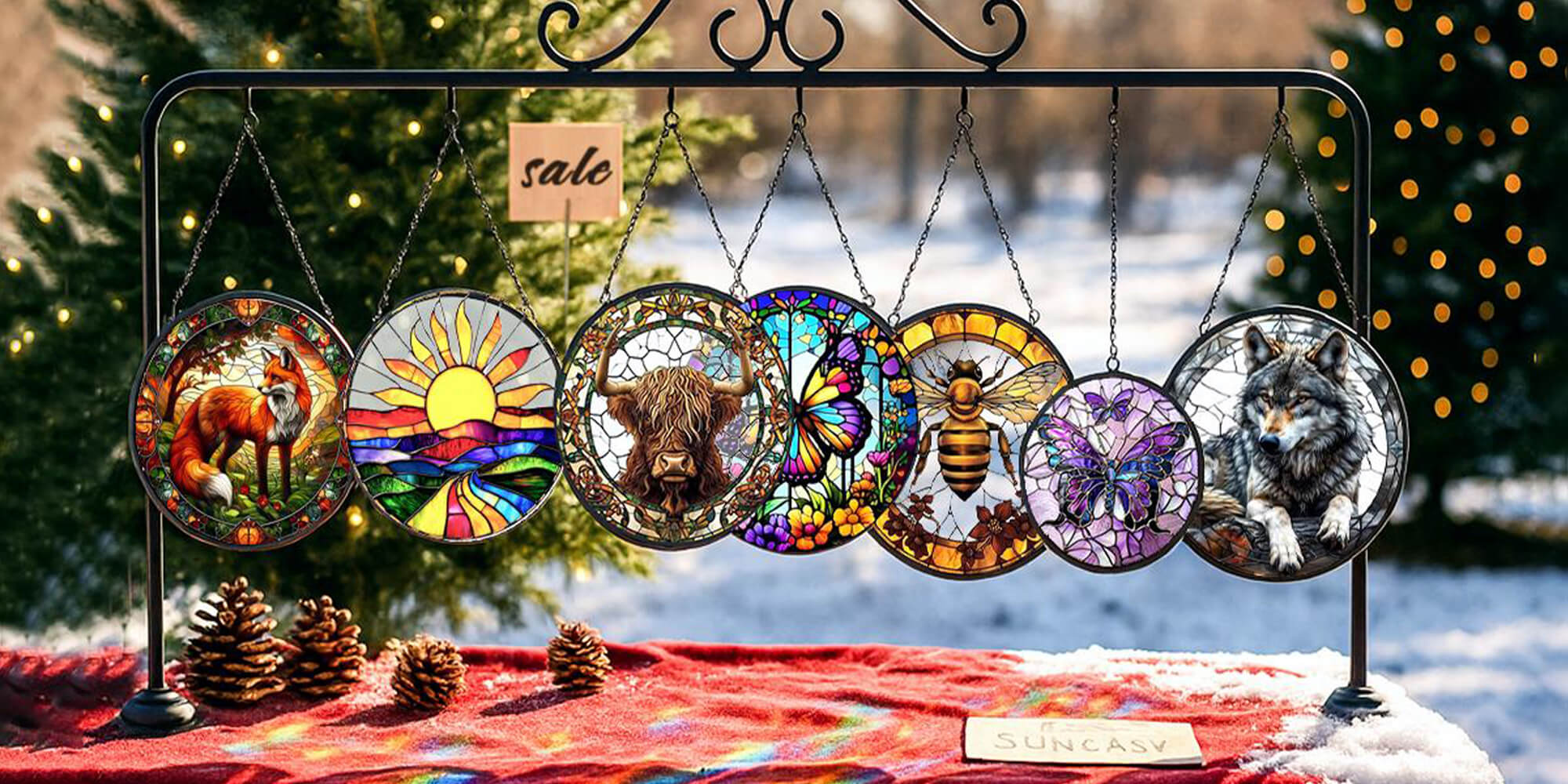 Stained Glass Sun Catcher Christmas
