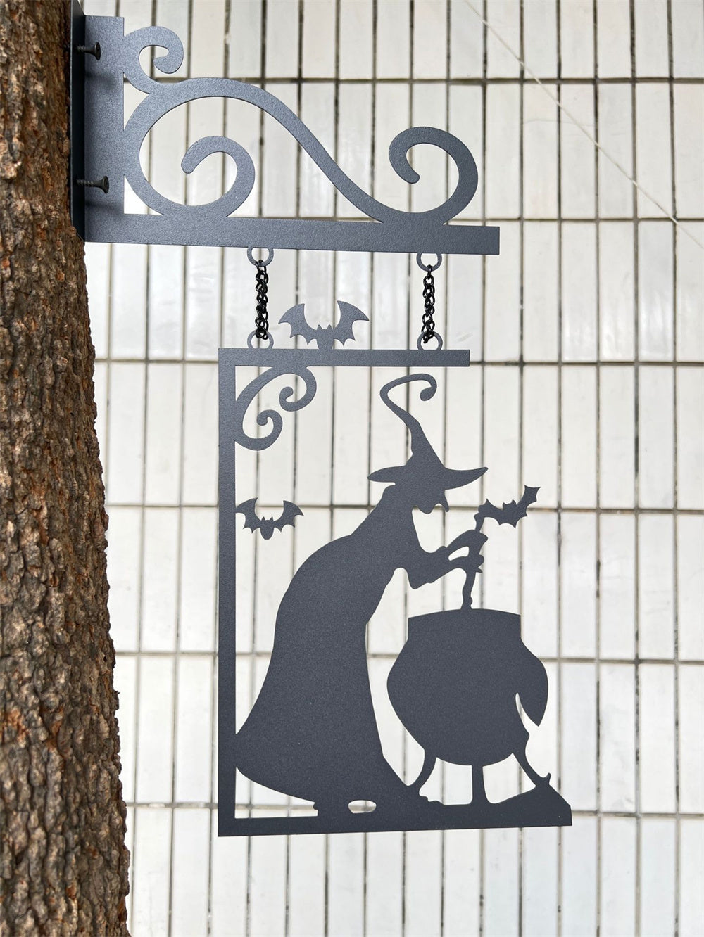 Halloween Witch Cauldron Silhouette Wall Decor