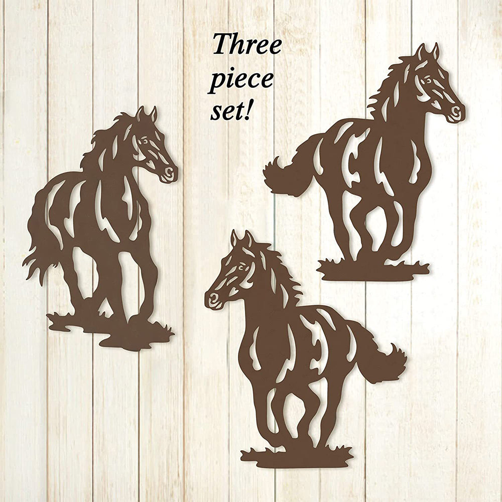 Three Horse Suit Metal Wall Art