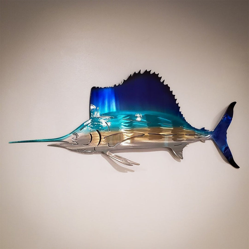 Marine Animal Swordfish Metal Wall Art