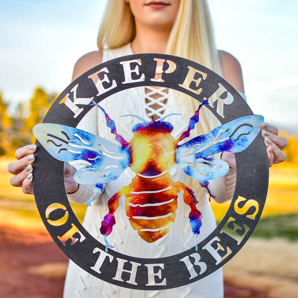 Keeper of The Bees Metal Wall Art