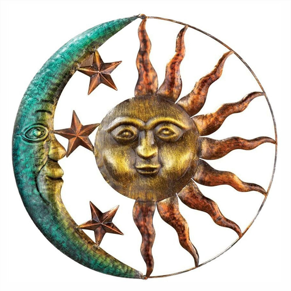 Sun and Moon (Three-dimensional Style) Metal Wall Art
